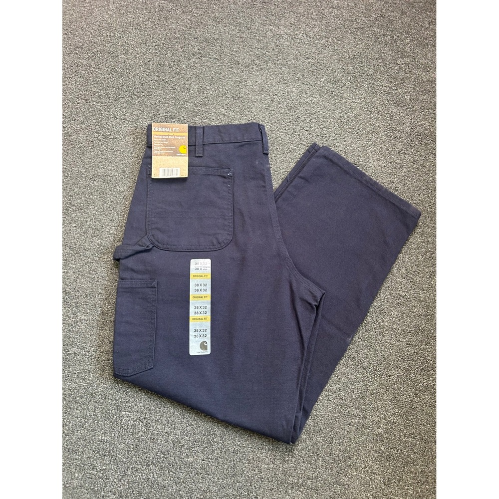 Carhartt Washed Duck Work Dungaree Midnight Blue Mens 38x32 B11 MDT Original NEW